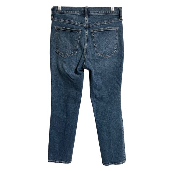 J Crew Essential Straight Button Fly Jeans Womens 27 Blue Denim Ankle - Picture 2 of 8